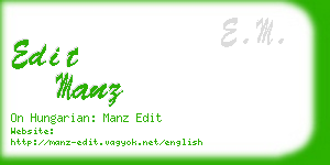 edit manz business card